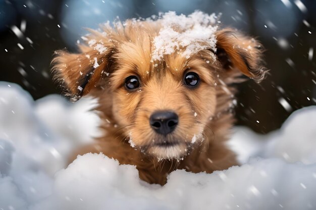 A Black And Tan Dog In The Snow