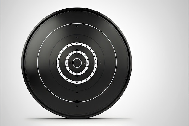 Black target with bullseye to shoot from rifle isolated on white background generative ai