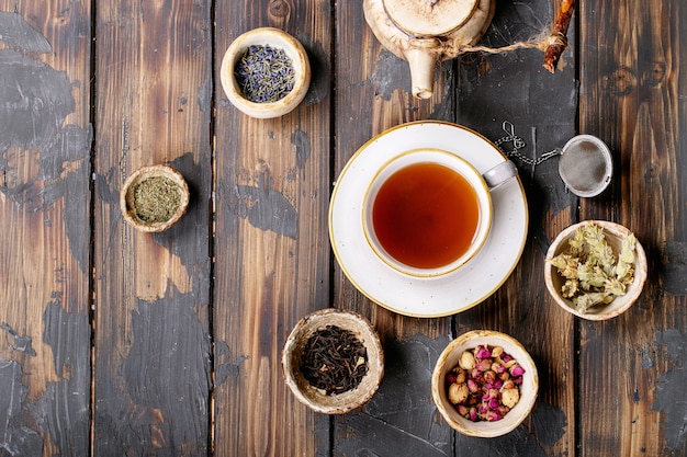 Black tea in a ceramic cup