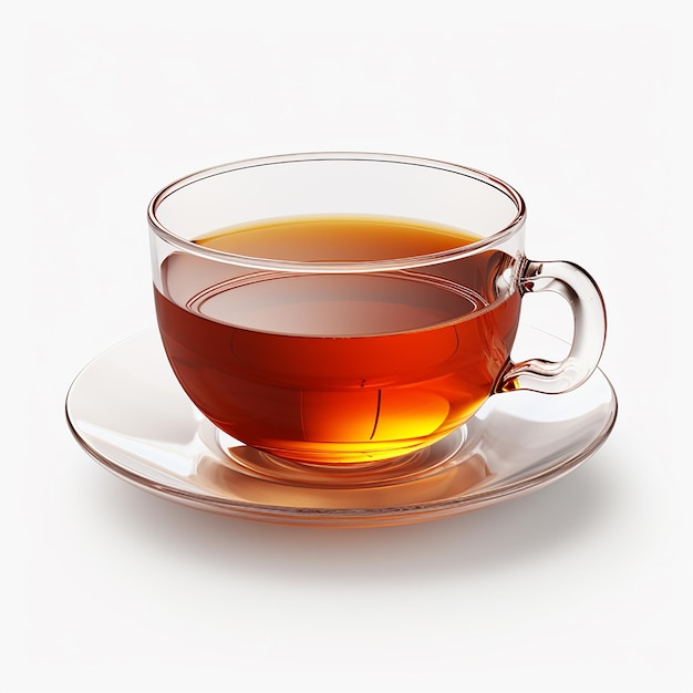 Black tea realistic lighting On a bright Background realistic lighting side view