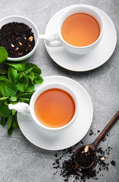 Black tea with mint