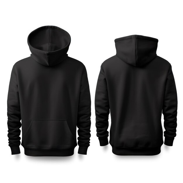 Black tee hoodie isolated