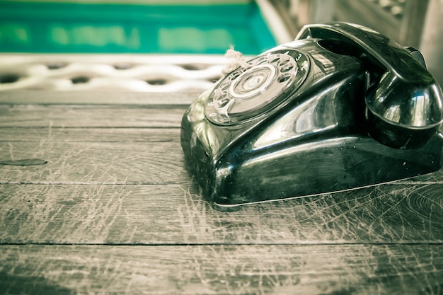 black telephone in vintage style