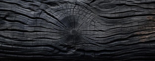 Черная текстура древесины коры подробный фон панорама генеративный Ai