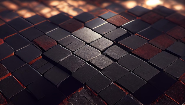 Black texture bricks with light effect illustration