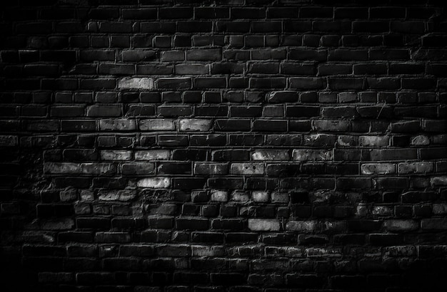 Black textured brick wall background