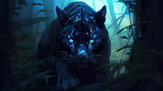 A black tiger in the forest