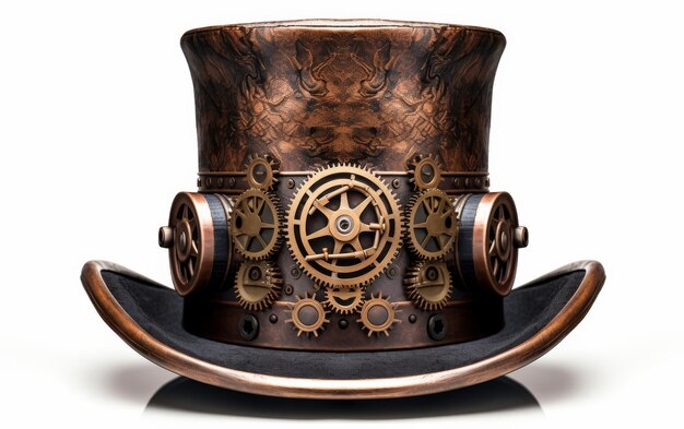 Photo black top hat with gears