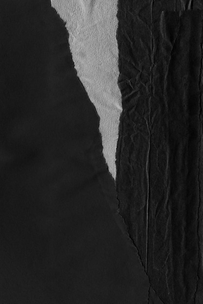 Photo black torn paper collage closeup