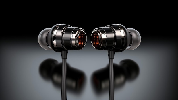 black translucent earbuds deign wirelessly with owesome background