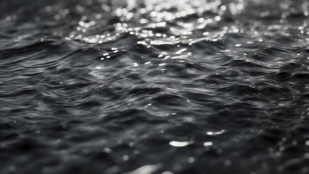 Photo black transparent clear calm water surface texture with ripples splashes abstract nature background