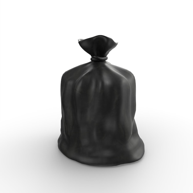 Black trash bag 3d modelling