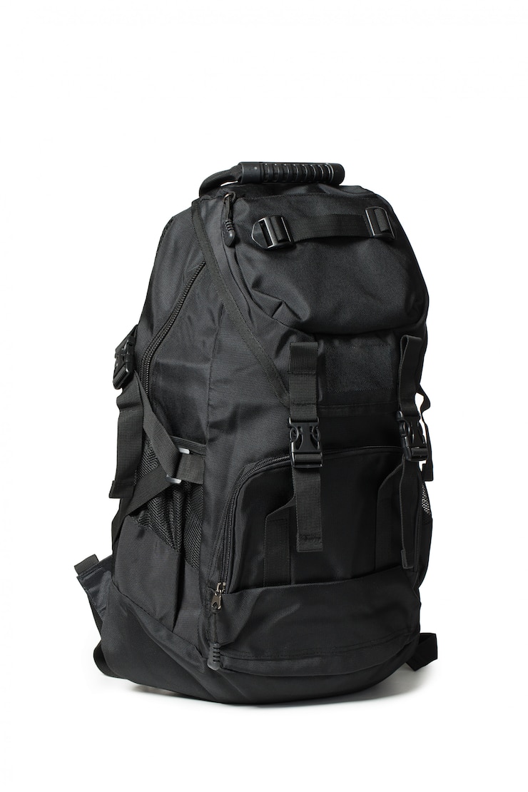 Photo black travel backpack