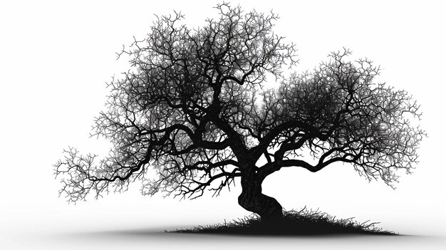 Photo black tree of live icon on white background