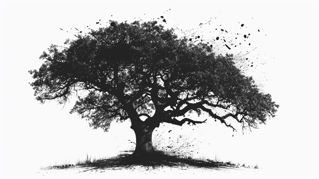 Photo black tree of live icon on white background