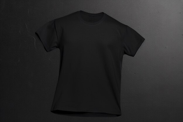 Photo black tshirt on black background mockup for design