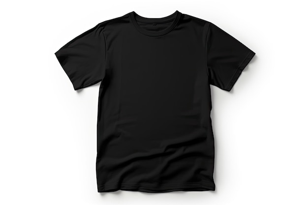 Black tshirt clothes on isolated white background