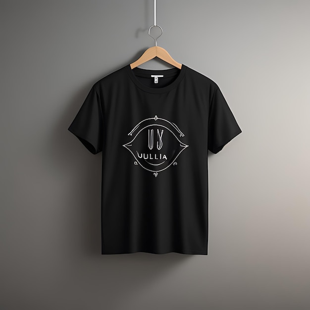 Black Tshirt design mockup and grey background black tshirt mockup hanger