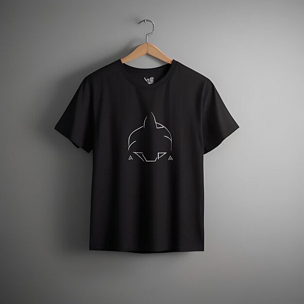 Black Tshirt design mockup and grey background black tshirt mockup hanger