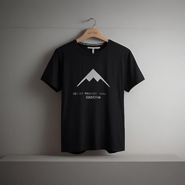 Black Tshirt design mockup and grey background black tshirt mockup hanger