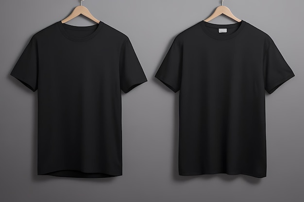 Black Tshirt design mockup and grey background and black tshirt mockup images