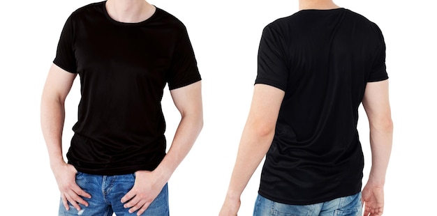 Black tshirt isolaled on a white background blank for your design