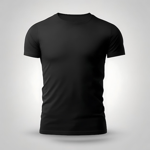 검은색 티셔츠 남성용 멋진 모형 흰색 배경 티셔츠 모형 검은색 티셔츠 모형