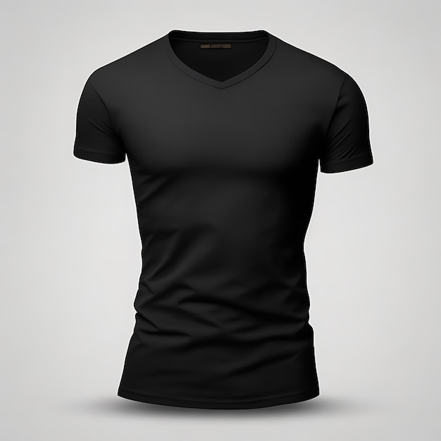 Черная футболка мужская красивый макет Белый фон Макет футболки Макет черной футболки