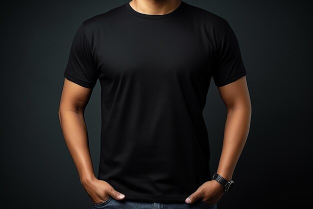 black tshirt for mockup desig