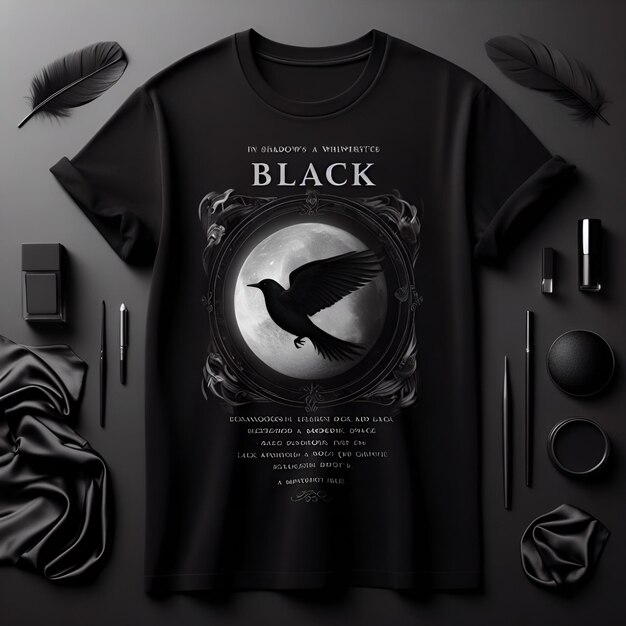 Photo black tshirt for mockup design