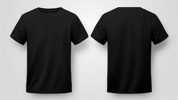 Premium AI Image | Black Tshirt mockup front and back view isolated on ...