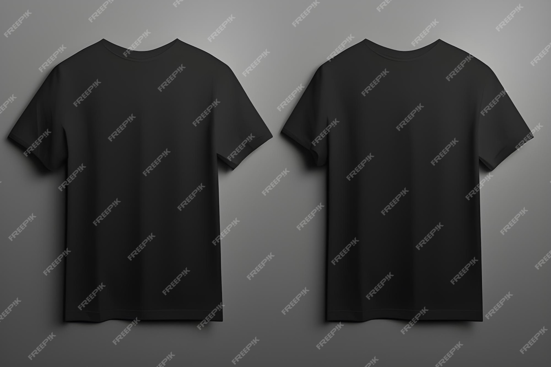 Premium AI Image | Black Tshirt Mockup Isolated On Grey Background