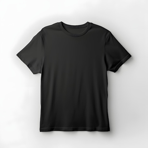 Black tshirt mockup isolated on white background