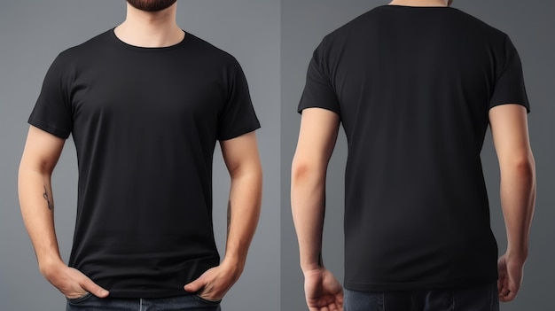 Иллюстрация макета черной футболки AI GenerativexA