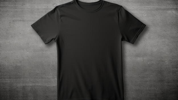 Black Tshirt mockup voorkant gebruikt als ontwerpsjabloon Tee witte achtergrond Generatieve ai