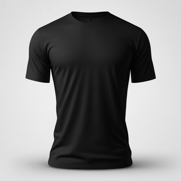 Photo black tshirt mockup on white background