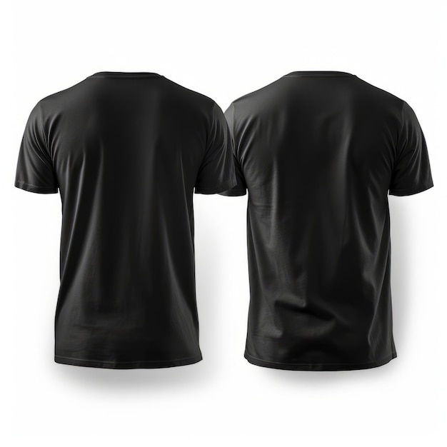 Black Tshirt template front and back view