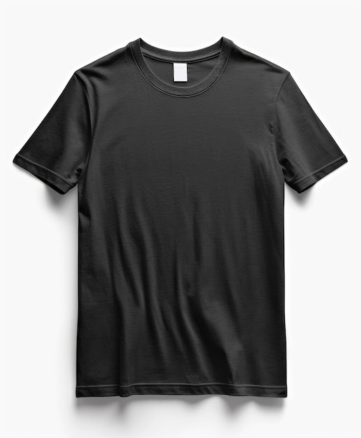 白い背景のモックアップの黒いTシャツ