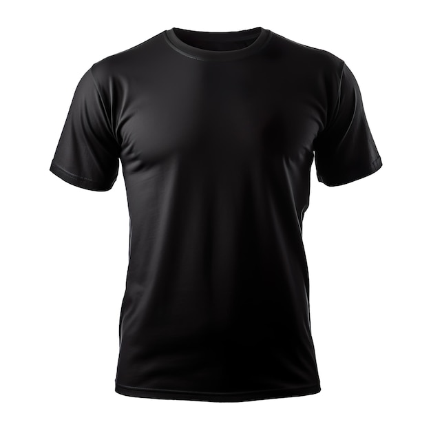 Premium Photo | Black Tshirts front as design template isolated on white