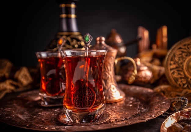 Photo black turkish tea