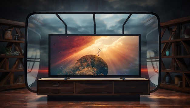 Photo a black tv with a dvd on it skylight exposure colorism 4k high resolution