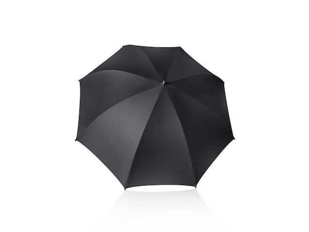 Black umbrella isolated on white background