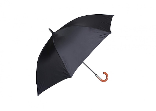 Black umbrella for protection isolated