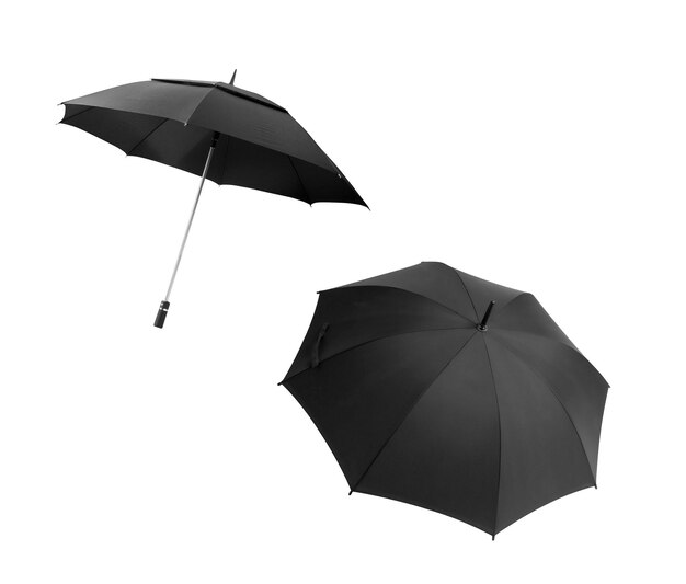 black umbrellas