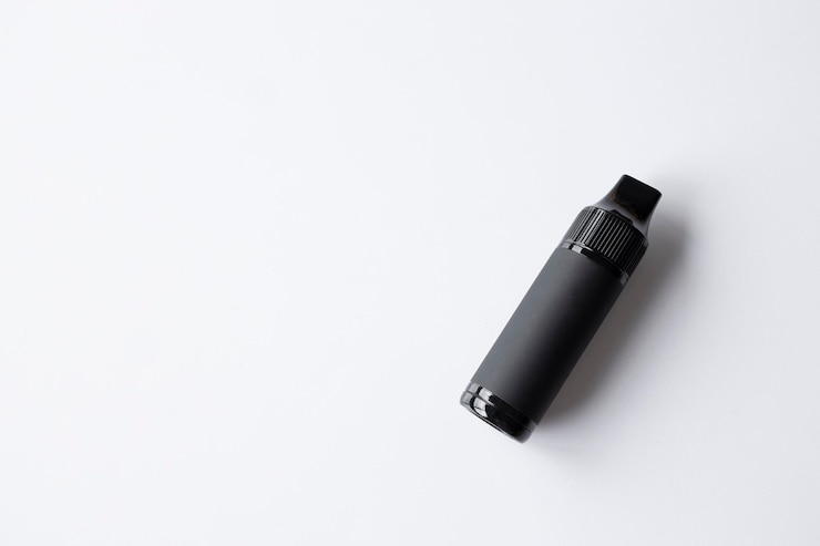 Photo black vape device on white background pod kits pod mods pod vapes electronic cigarettes