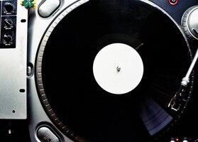 black vinyl record vinyl player for vinyl discs needle on vinyl record