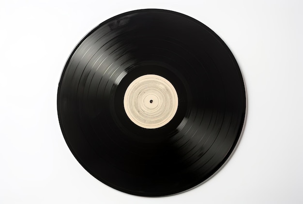 a black vinyl record on a white background in the style of late 19th century