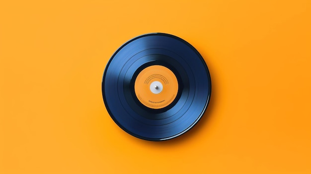 A black vinyl record with the word music on it