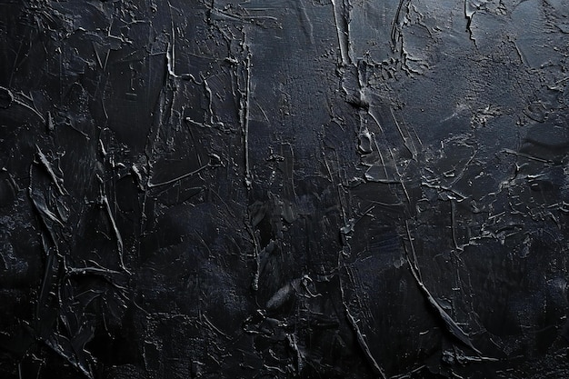 Black wall background or texture with scratches and cracks Black background