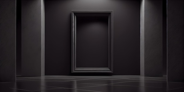 A black wall with a frame that says'the word art'on it